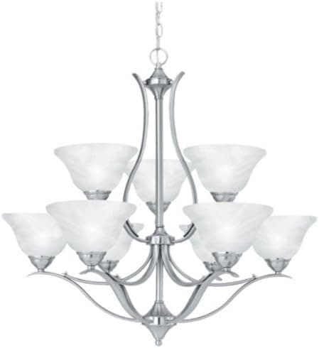Thomas Lighting Sl8639-78 Prestige Nine-Light Two-Tiered Chandelier, Brushed Nickel