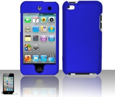 Blue Rubberized Snap-On Hard Skin Case Cover for Apple Ipod Touch iTouch 4th Generation 4g 4 8gb 32gb 64gb by Importer520