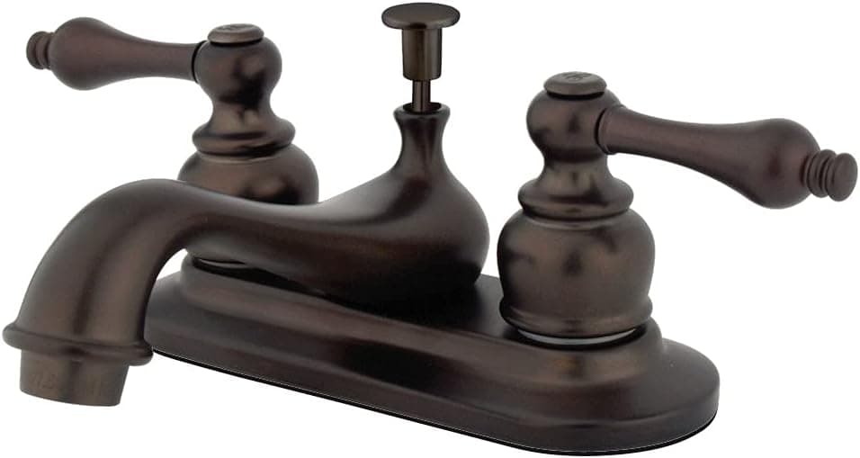 Kingston Brass GKB605AL Restoration 4-inch Centerset Lavatory Faucet with Retail Pop-up, Oil Rubbed Bronze