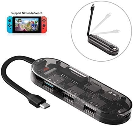 USB C Hub HDMI Adapter, HOGORE USB C Adapter for Nintendo Switch with 4K HDMI,PD Charging,3USB Port,SD/Micro, Compatible with MacBook Pro, MacBook Air 2018, Dex Station Mode Samsung Galaxy S9/S8 Plus