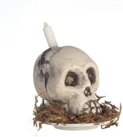 Melody Jane Dollhouse Skull Candle Miniature Macabre Halloween Accessory
