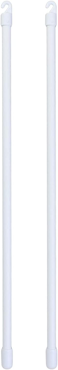 2 Pack 17 Inches Long White PVC Blind Tilt Wand with Hook and Handle(Hook Size is 0.15")