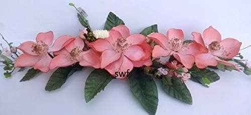 24" Peach Magnolia Swag Silk Wedding Flowers Centerpiece Decor GF88pe
