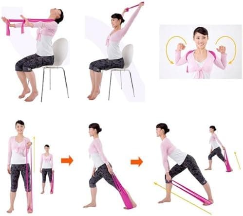 BestOfferBuy 1.2m 4ft Thick Elastic High Resistance Band Yoga Exercise Workout Purple