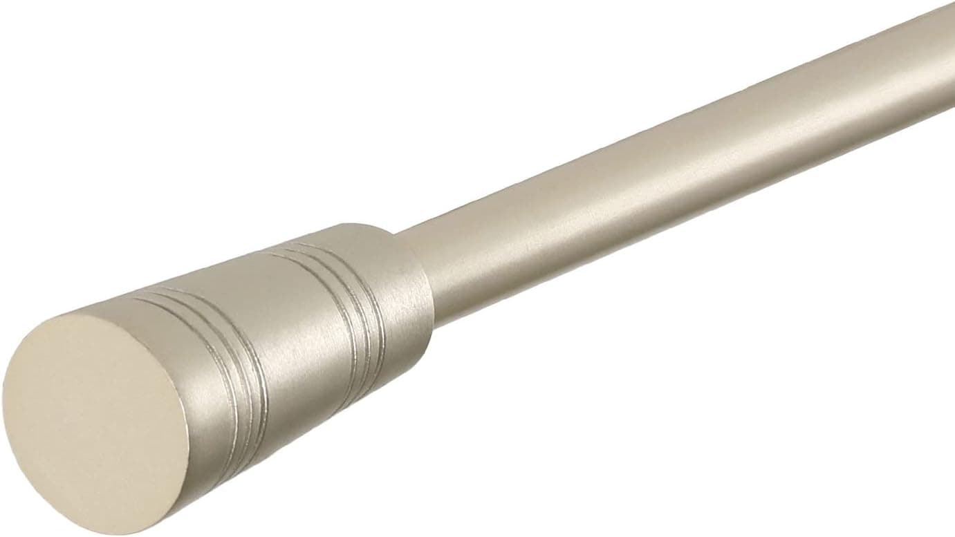 H.VERSAILTEX Window Curtain Rods for Windows 86 to 120 Inches Splicing Adjustable 3/4 Inch Diameter Single Window Curtain Rod Set with Cylindrical Finials, Goldish Nickel