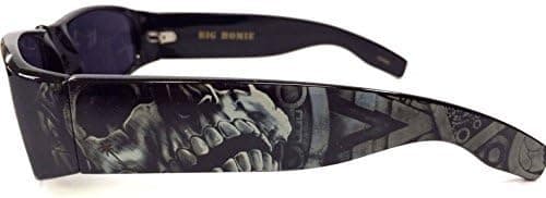 Authentic Dyse One Shades Aztec Skeleton Black Sunglasses California Lowrider Style