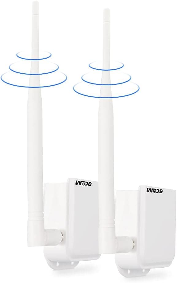 Bcom Long Range 1kM Super Strong Signal Extender Transmitter Receiver Antenna Support 1080P FHD IP Router Repeaters for NVR IP Cameras Computer Intercom System(Factory Direct)