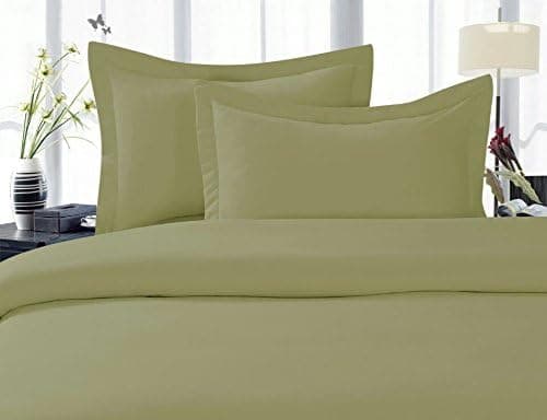 CELINE LINEN Best, Softest, Coziest Duvet Cover Ever! 1500 Thread Count Egyptian Quality Luxury Super Soft Wrinkle Free 3-Piece Duvet Cover Set, Full/Queen, Sage-Green