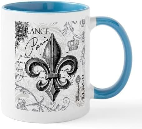 CafePress Vintage French Fleur De Lis Mug Ceramic Coffee Mug, Tea Cup 11 oz
