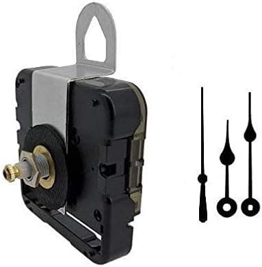 Seiko-SKP Quartz Clock Movement Mechanism With 3" Black Spade Hands and Black Second Hand (5/16" threaded shaft for dials up to 1/4" thick)
