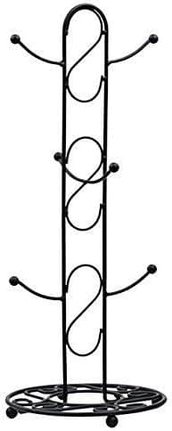 K-Cliffs Metal Coffee Cup Holder Kitchen Coffee Mug Tree Countertop Tea Cups Holder Stand Black
