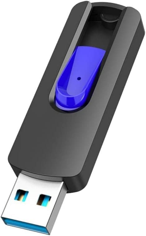 JUANWE 64GB USB Flash Drive USB 3.0 Thumb Drive Retractable Slide Memory Stick Pen Drive High-Speed Jump Drive Data Storage Backup for Mac, PC, Speaker - Blue