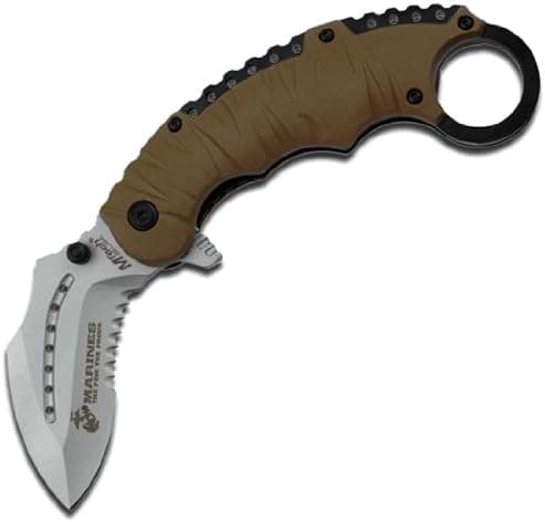 MTECH USA M-A1019TN US Marines Desert Blade Spring Assisted Knife, 5-Inch Closed Length
