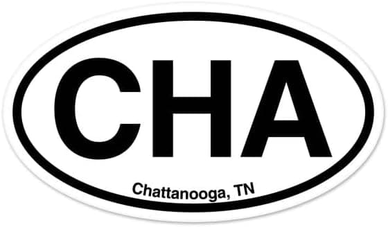 CHA Chattanooga TN Oval Car Sticker Indoor Outdoor 5" x 3"