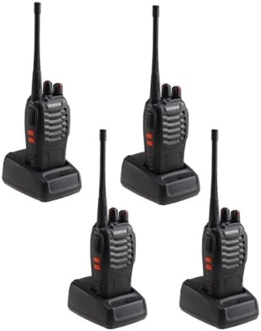 AGPtek 16-Channel 6km Two-Way Radio (Pair) Walkie Talkie with Emergency Alarm (4-pack)