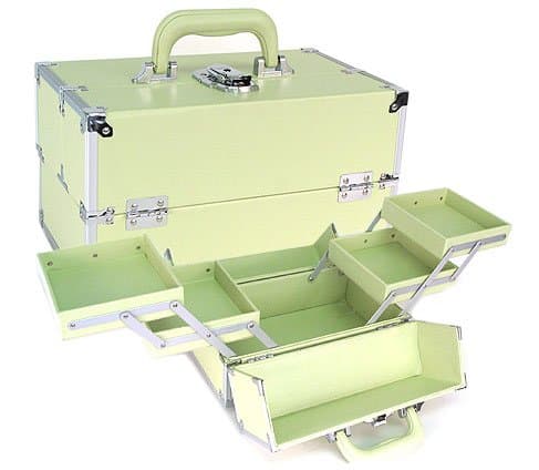 Green Makeup Train Case