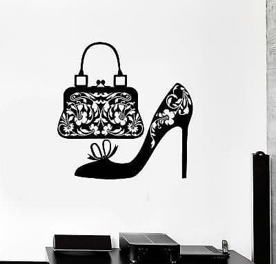 V-studios Wall Decal Shoes Women Handbag Fashion Shopping Vinyl Stickers VS2932