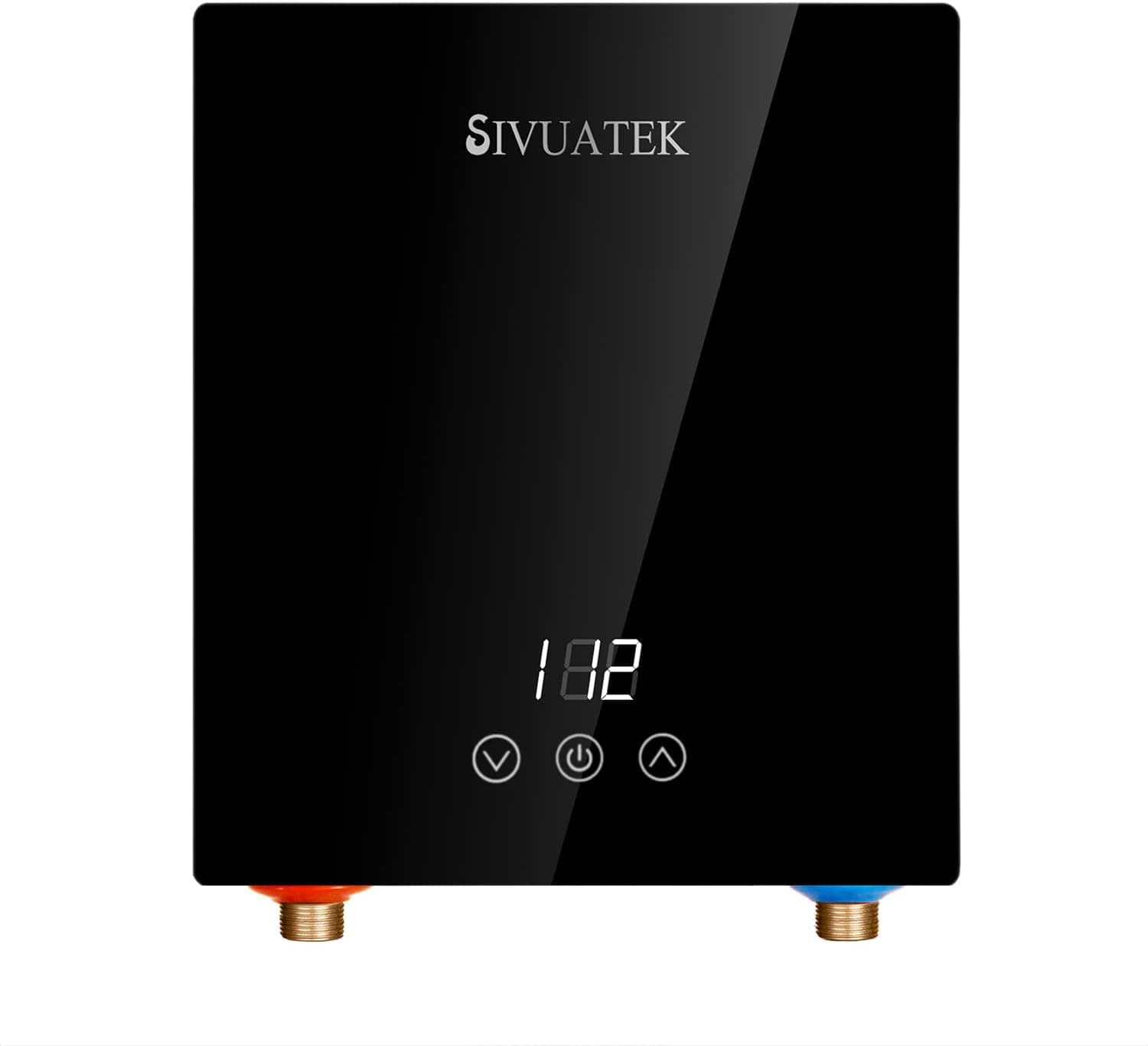 Electric Tankless Water Heater, SIVUATEK on Demand Water Heater Electric Smart Control Point of Use Water Heater Instant 6.5kW 240V for Faucets M1-65B