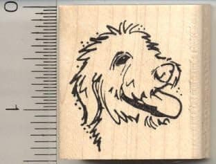 Small Labradoodle Profile Rubber Stamp