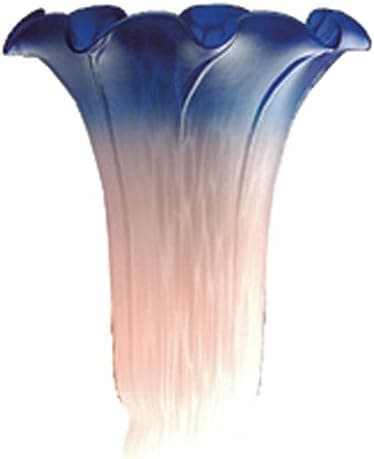Meyda Tiffany 10692 Pink/Blue Pond Lily Shade ONLY, 4" Width x 6" Height