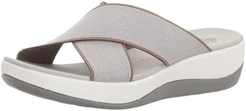 Clarks Women's Arla Elin Slide Sandal, Sage/White, 6 M US