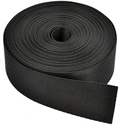 RETON 10 Yards Black Nylon Heavy Polypro Webbing Strap (1 1/2 Inches)