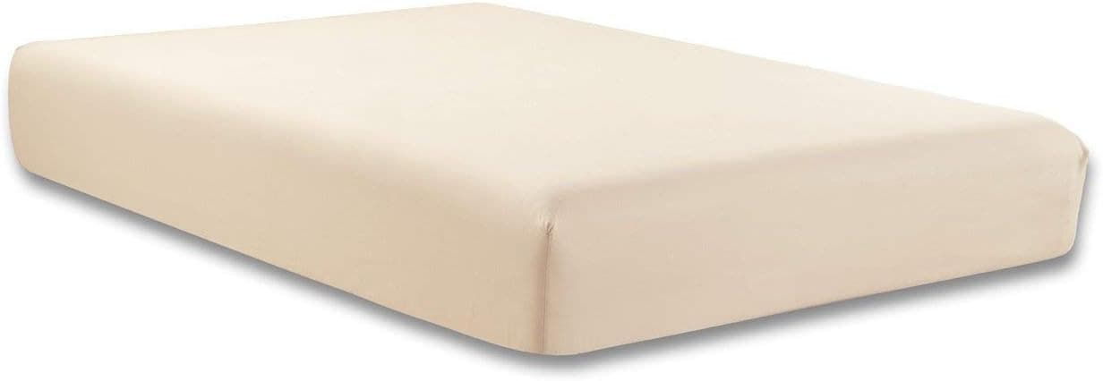 King Size, Ivory/Beige Solid Fitted Bed Sheet - Super Silky Soft - Brushed Microfiber - 1500 Series-Wrinkle, Fade, Stain Resistant, Deep Pockets
