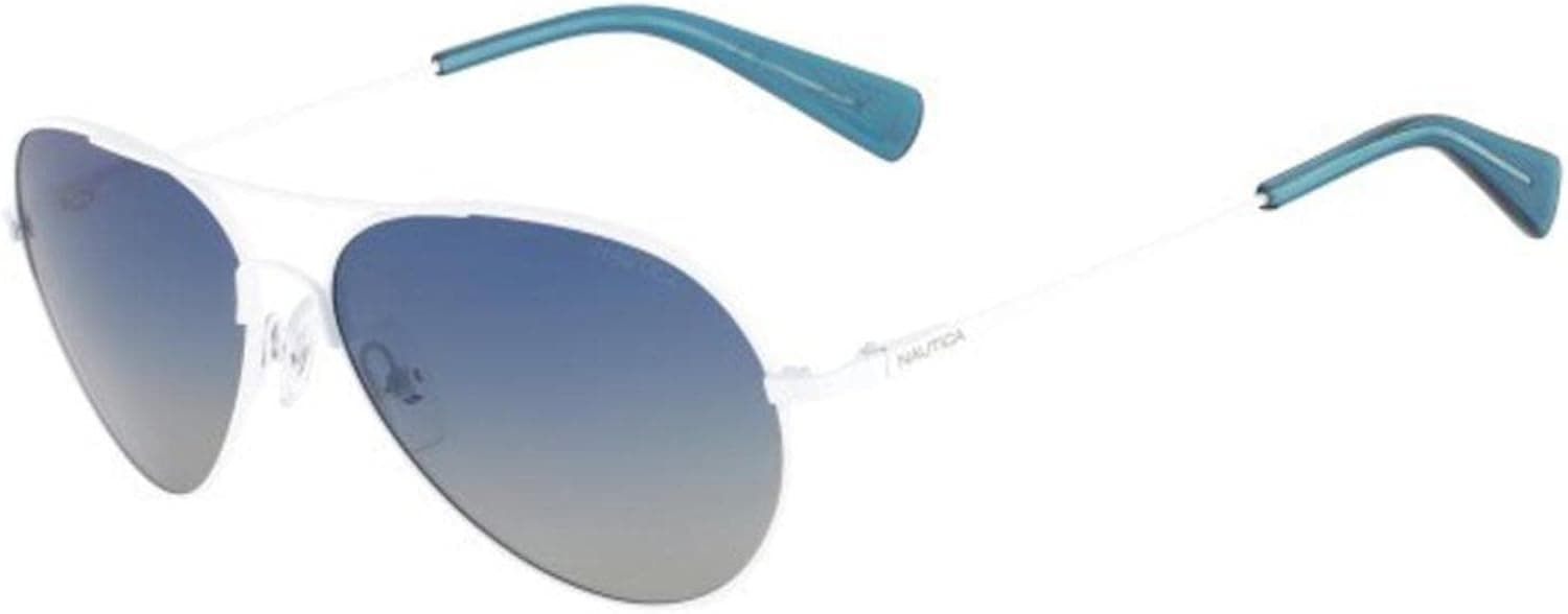 Nautica N5104S Aviator Sunglasses 105/White 59-14-135