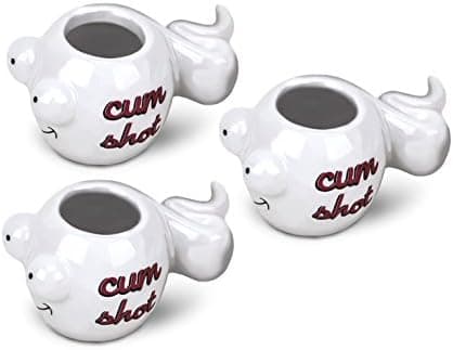 BigMouth Inc "Cum Shots" Shot Glass, White, Set of 3