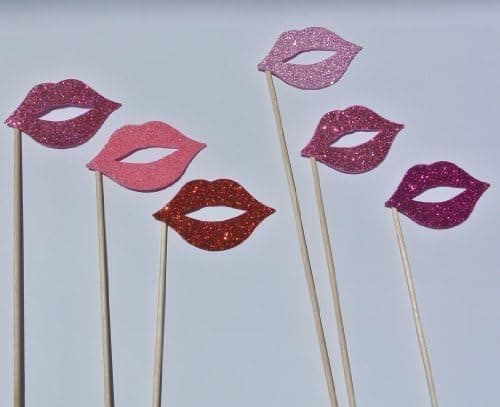 Photo Booth Lips 6 Pc Wedding New Years Xmas Valentines