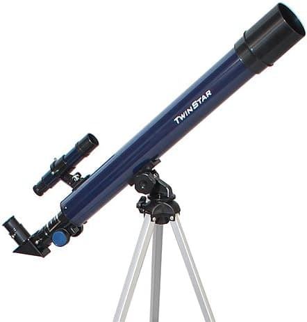 Twin Star 50mm Beginner Compact Refractor Travel Telescope Brand (Twin Star 50mm Telescope Beginner, Blue)