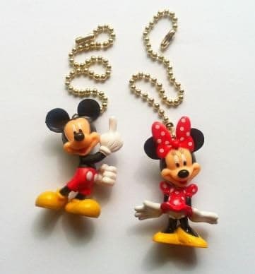 New Disney Mickey Minnie Mouse Figural Ceiling Fan Light Pull Chains