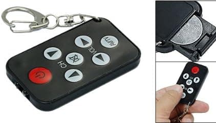 Gino Black Mini Universal AV/TV Remote Control Keychain