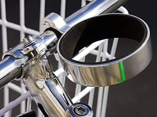 Fito Aluminum Alloy Handlebar Cup Drink Holder, Silver, for Beach Cruiser Bicycles, Comfort Bikes, Mountain Bikes