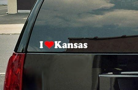 I Love Heart Kansas State Die Cut Vinyl Decal Sticker