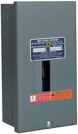 Square D - QO24L70SCP QO 70-Amp 2-Space 4-Circuit Indoor Main Lugs Load Center with Surface Mount Cover