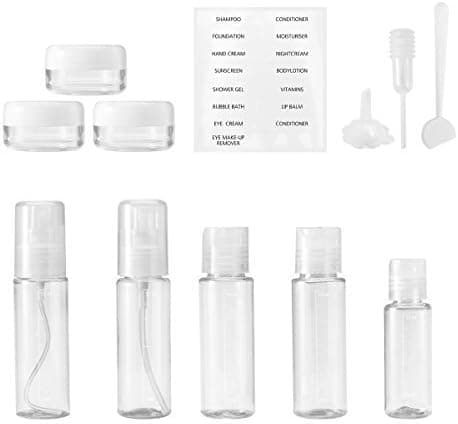 FRCOLOR Travel Bottles for Makeup Cosmetic Toiletries Liquid Containers Leak Proof Portable Travel Accessories, 12 Pieces