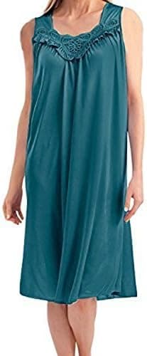 Ezi Satin Nightgowns for Women - Soft & Breathable Knee-Length Night Gowns - Adult Womens Nightgown M - Plus Size