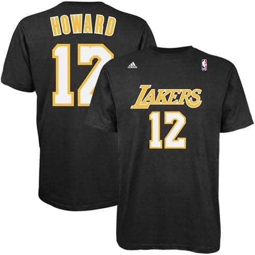 adidas Dwight Howard Black Name and Number # 12 Los Angeles Lakers T-Shirt