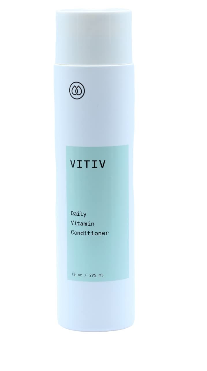 VITIV Daily Vitamin Conditioner 10oz - Deep Hydration for Healthier Hair Body & Shine - Made with Natural Ingredients - Contains Biotin - No silicones - No Parabans - No Residue - Color & Keratin Safe - For All Hair Types - Men, Women and Children