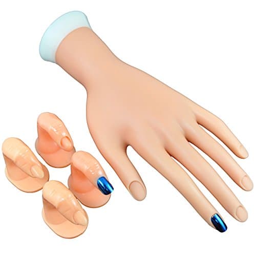 Beauties Factory Movable Practice Nail Art Polish Display Hand & 4x Blendable Fingers