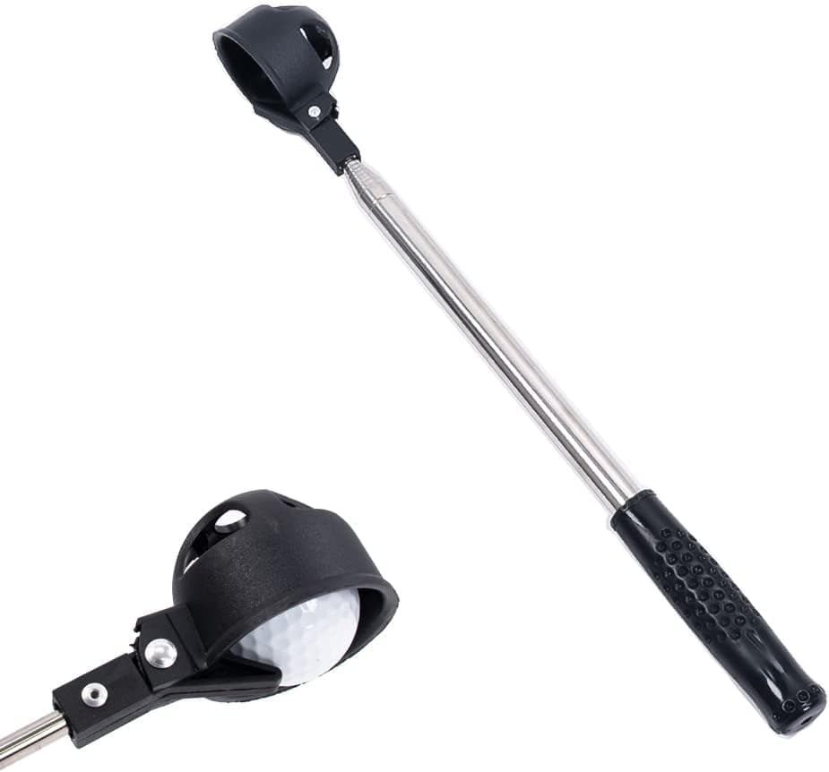 HOW TRUE 9ft Retractable Golf Ball Pick Up Retriever, Telescopic Extendable Golf Ball Retriever for Water