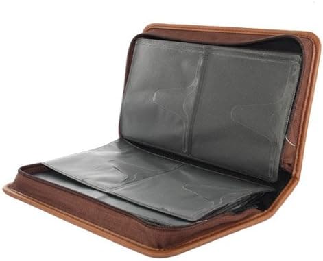80 Capacity Portable Leather CD DVD VCD Wallet Case Storage Bag Music Album, Brown