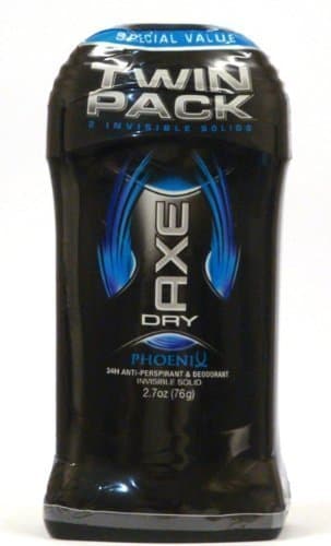 Axe Dry Anti-perspirant Deodorant, Invisible Solid, Phoenix, 2.7 Oz Twin Pack (Pack of 2) Total 4 Sticks