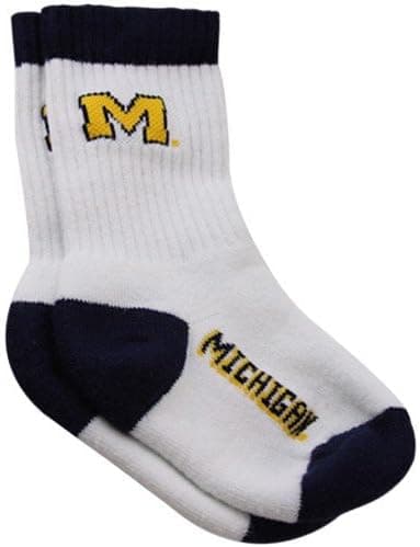NCAA Michigan Wolverines Toddler White Crew Socks