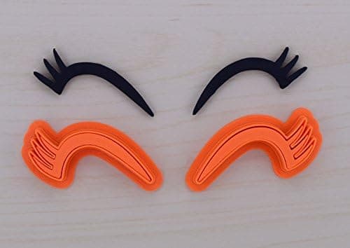 Unicorn Eyelashes 102 with Plunger Fondant Cutter (2.5 x 1.3 inches)