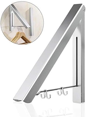 Janolia Clothes Hanger, Wall Mounted, Aluminum Folding Clothes Rack, Space Saving for Clothes Storage