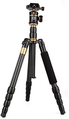 Morjava®Q-666C Professional Compact Carbon Tripod monopod with Ballhead & Quick Release, Portable Traveling Tripod for DSLR Camera Canon Nikon Pentax,Load up to 33 lbs