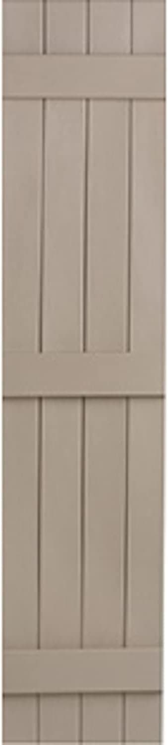 Polaris Homeside 4 Board and Batten Joined Vinyl Shutters (1 Pair) 14-1/2in. x 43in. - 050 Black