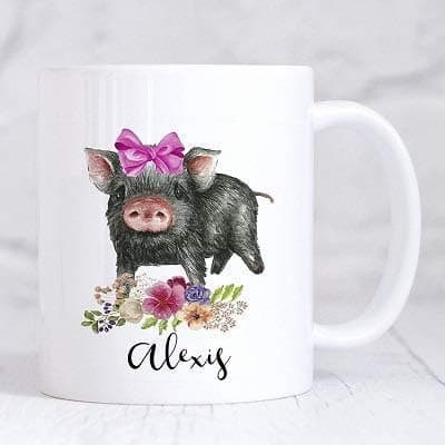 Personalized Cute Pig Tabby - 11OZ Coffee Mug